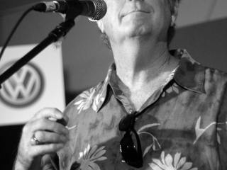 Brian Wilson at the mike in Portland Oregon at KINK.fm radio station.