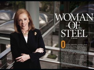 Tamar Lundgren President and CEO of Schnitzer Steel standing portrait