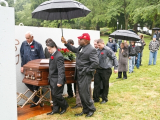 Sandy Barr funeral  in Cathedral Park under the St. John's Bridge.