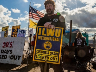 Man Striking duringColumbia Grain Lockout